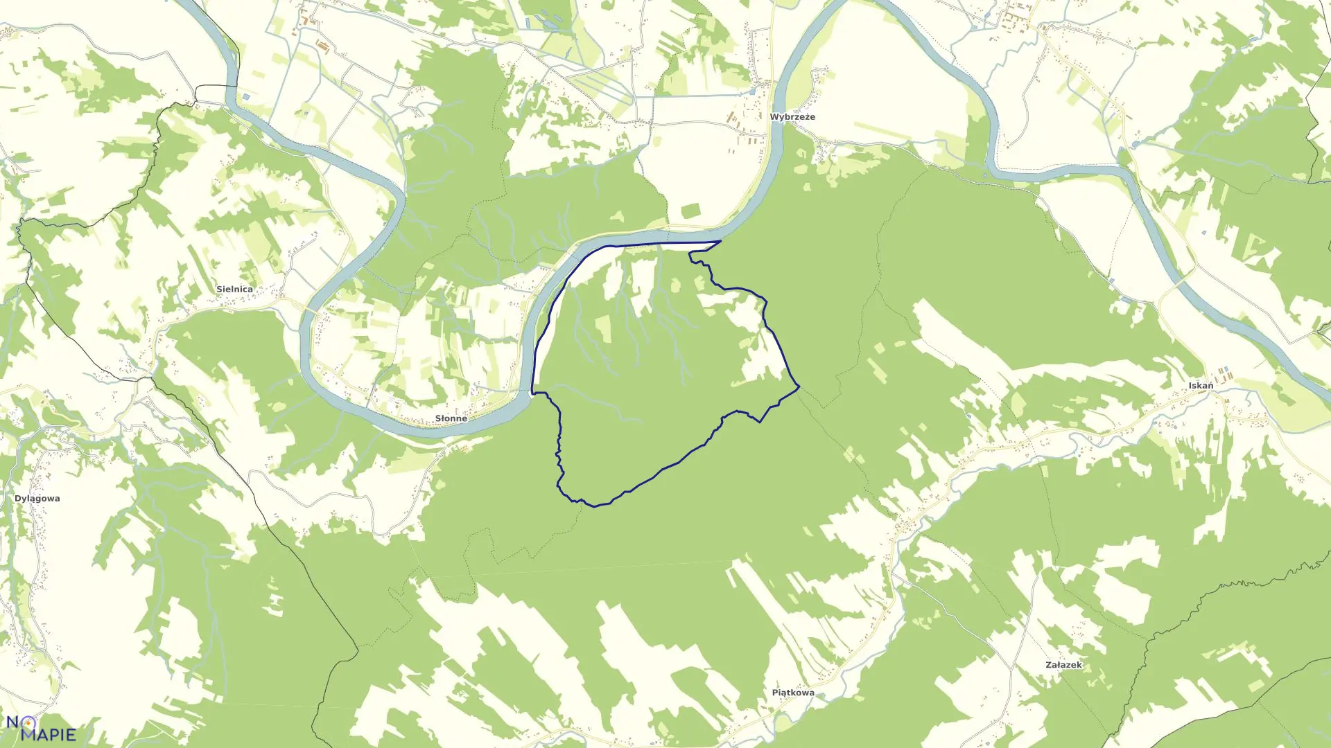 Mapa obrębu Polchowa w gminie Dubiecko